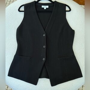 COS Black Longline Knitted Wool Waistcoat